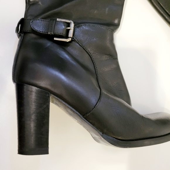 Sesto Meucci Black Leather Tall Boots Sz 6.5 - Picture 2 of 5